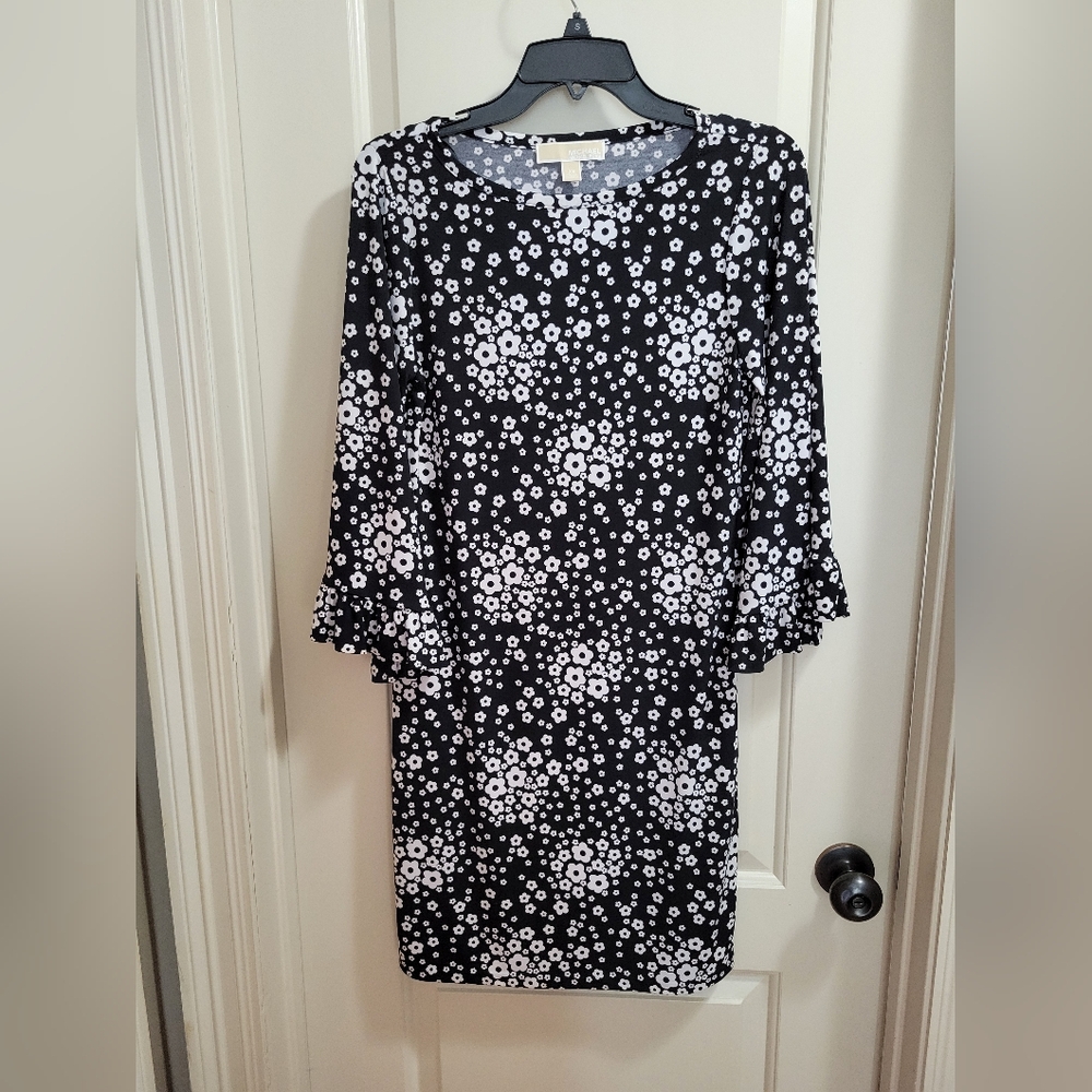 Michael Kors Floral Black and White Dress, Womens Size XS